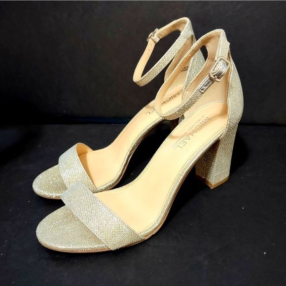 Michael Shannon Shoes - Michael by Michael Shannon sparkly block heel ankle strap sandals